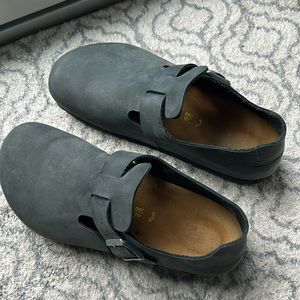 Birkenstock London Gunmetal Suede Size 40, US Equivalent to 9